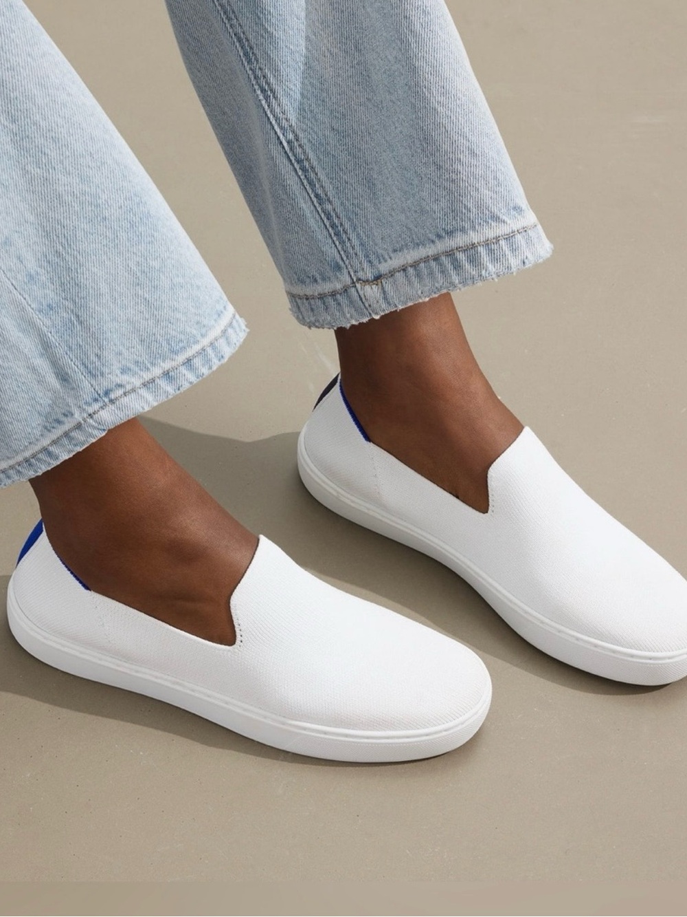 Rothy’s The Original Slip On Sneaker in Bright White Size 8